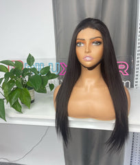 Vietnamese Raw Custom Closure HD Wig #1B 2x6 4x4 5x5