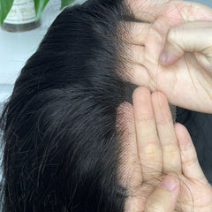 Indian Virgin Custom Closure HD Wig #1B 2x6 4x4 5x5