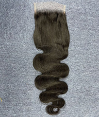 Burmese Raw HD Closure 4x4 5x5 #1B
