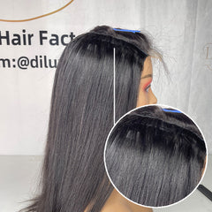 Burmese Virgin PU Clip-in Thicker Drawn #1B Hair Extensions