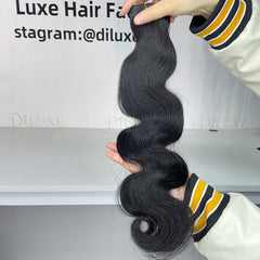 Burmese Virgin PU Clip-in Thicker Drawn #1B Hair Extensions