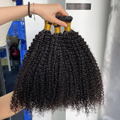 Burmese Virgin I-tip Thicker Drawn #1B Hair Extensions