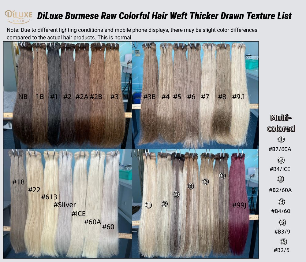 Burmese Raw Weft Thicker Drawn Color Straight