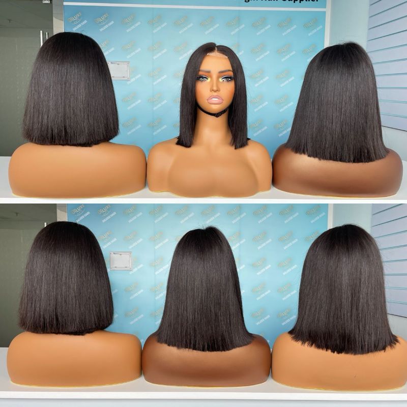 Vietnamese Raw HD Bob Wig #1B 220%